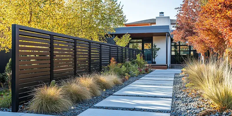 Moderne Gartengestaltung mit Zäunen aus Polen